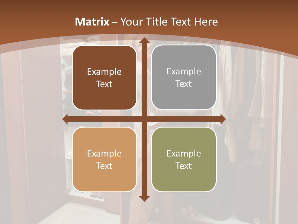 A Woman Standing In A Closet With A Suit Case PowerPoint Template