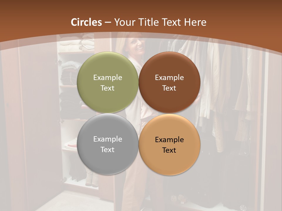 A Woman Standing In A Closet With A Suit Case PowerPoint Template