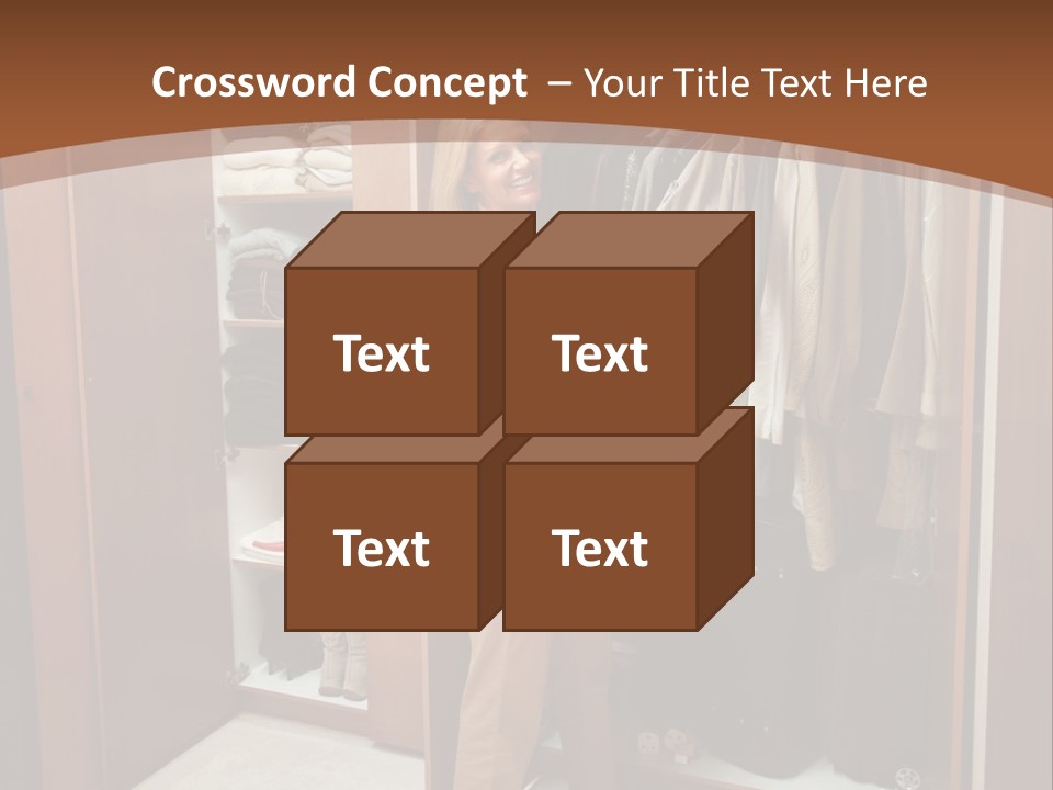 A Woman Standing In A Closet With A Suit Case PowerPoint Template