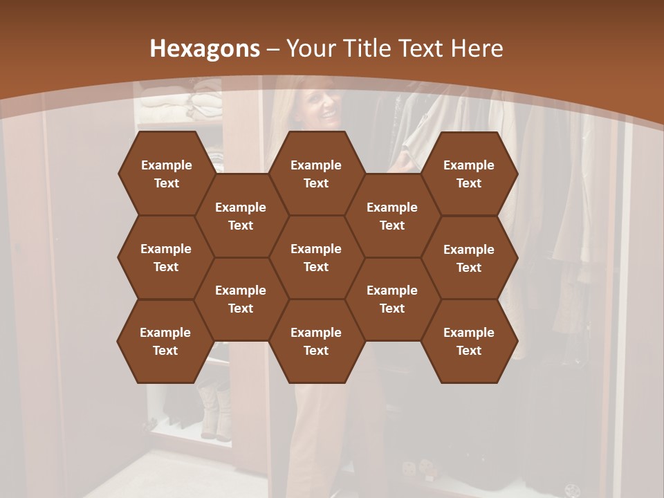 A Woman Standing In A Closet With A Suit Case PowerPoint Template