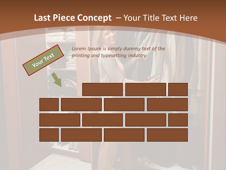 A Woman Standing In A Closet With A Suit Case PowerPoint Template