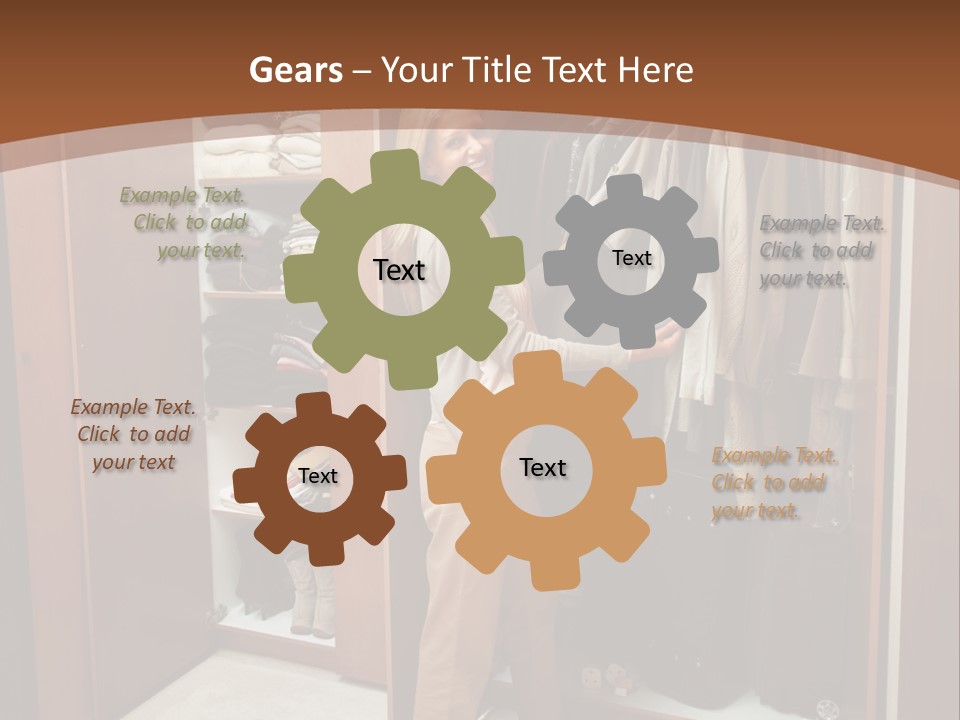 A Woman Standing In A Closet With A Suit Case PowerPoint Template