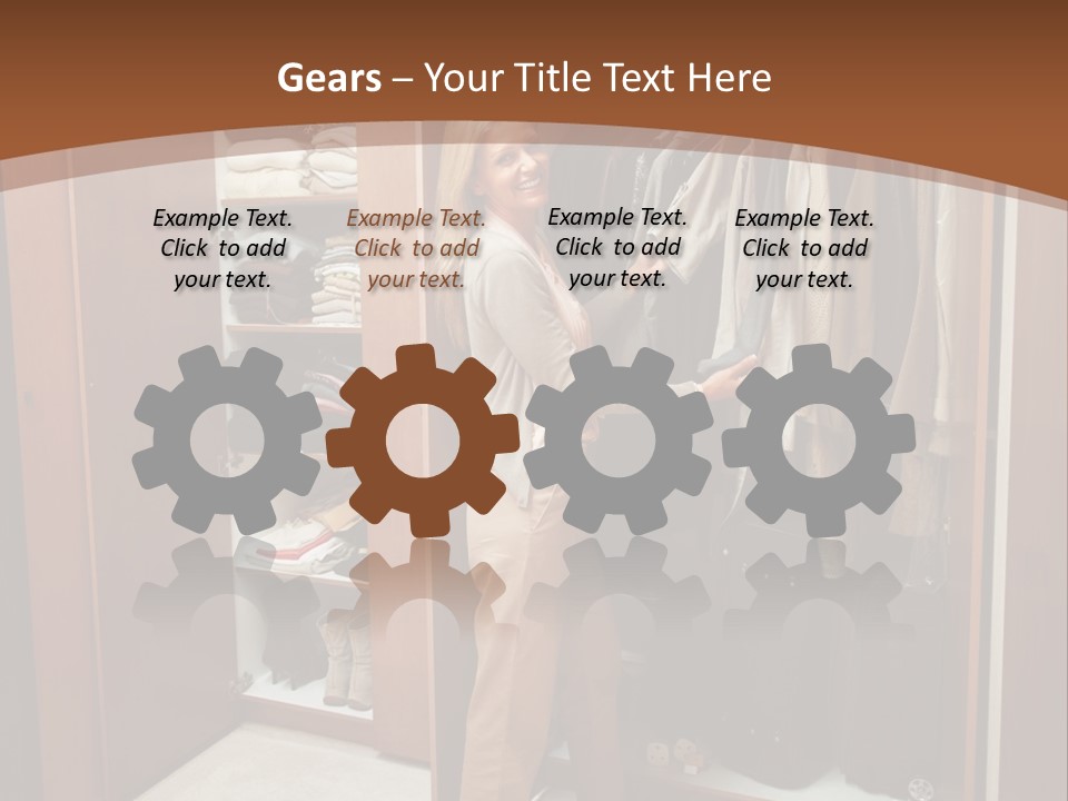 A Woman Standing In A Closet With A Suit Case PowerPoint Template