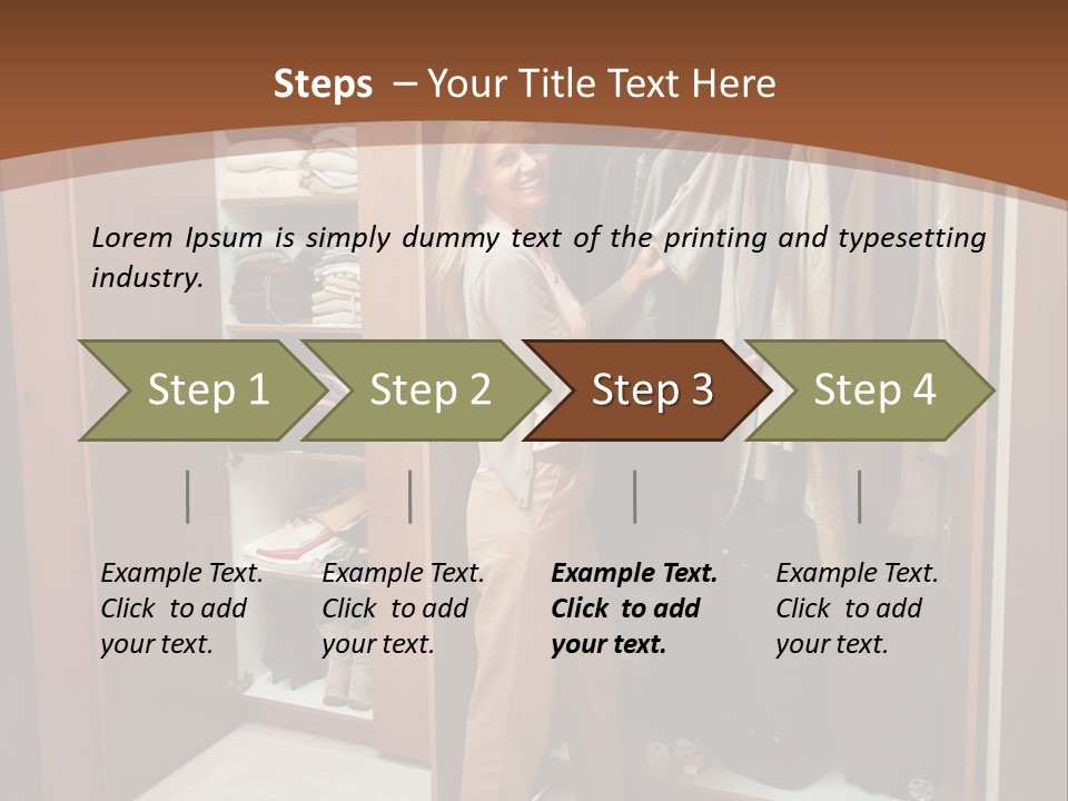 A Woman Standing In A Closet With A Suit Case PowerPoint Template
