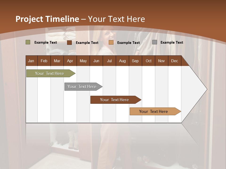 A Woman Standing In A Closet With A Suit Case PowerPoint Template