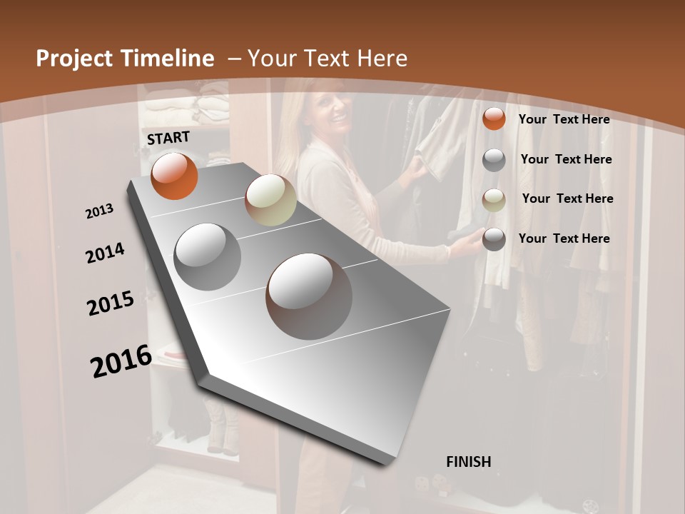 A Woman Standing In A Closet With A Suit Case PowerPoint Template
