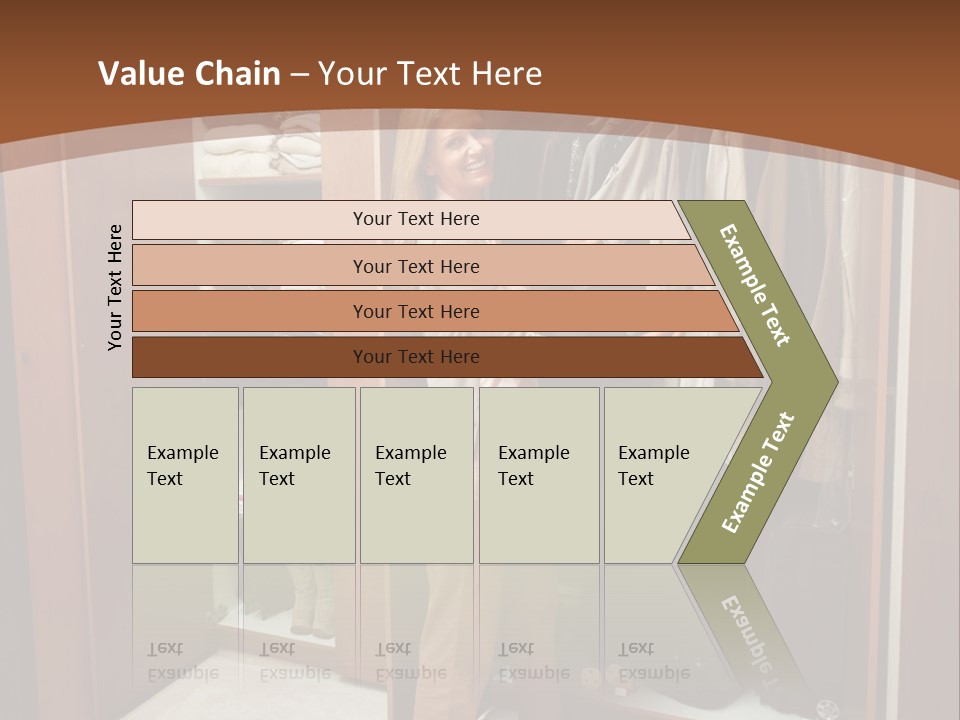 A Woman Standing In A Closet With A Suit Case PowerPoint Template