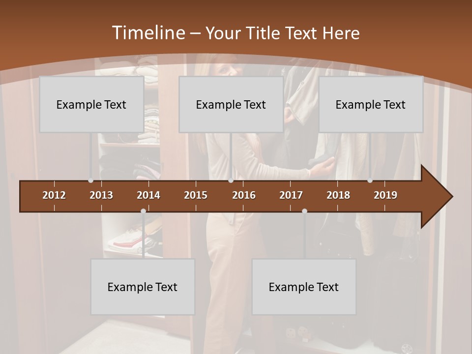 A Woman Standing In A Closet With A Suit Case PowerPoint Template