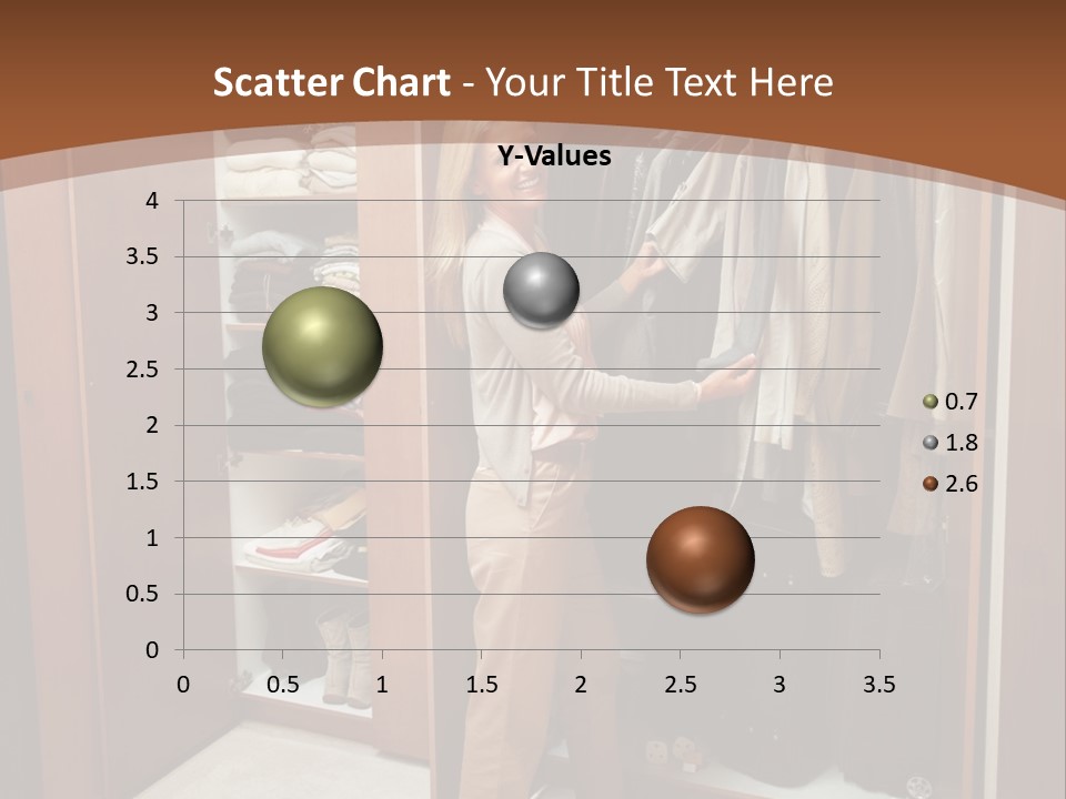 A Woman Standing In A Closet With A Suit Case PowerPoint Template