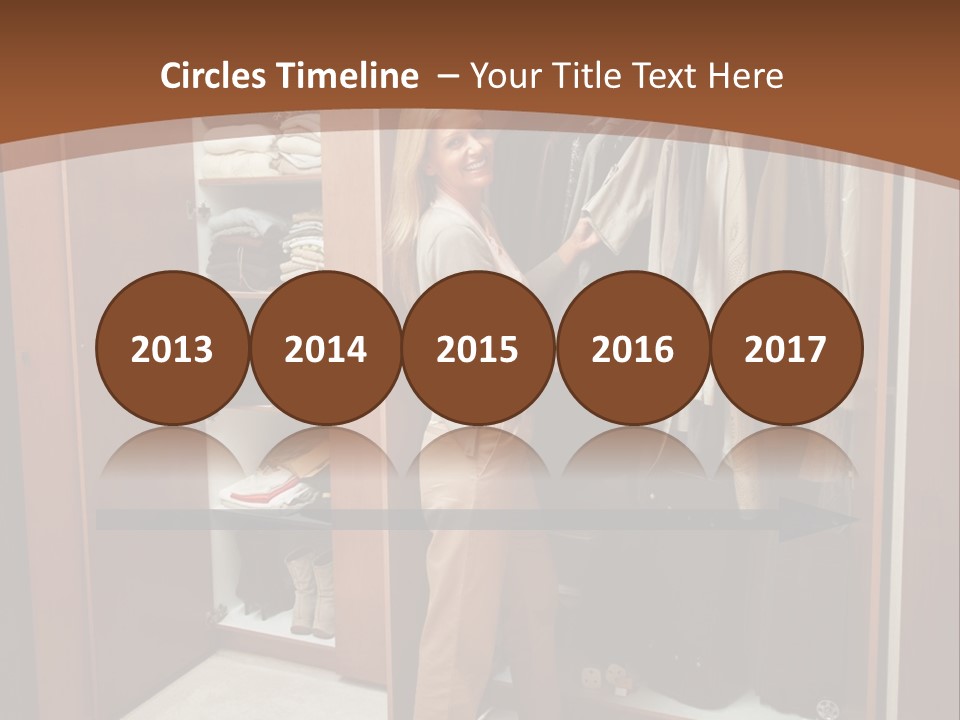 A Woman Standing In A Closet With A Suit Case PowerPoint Template