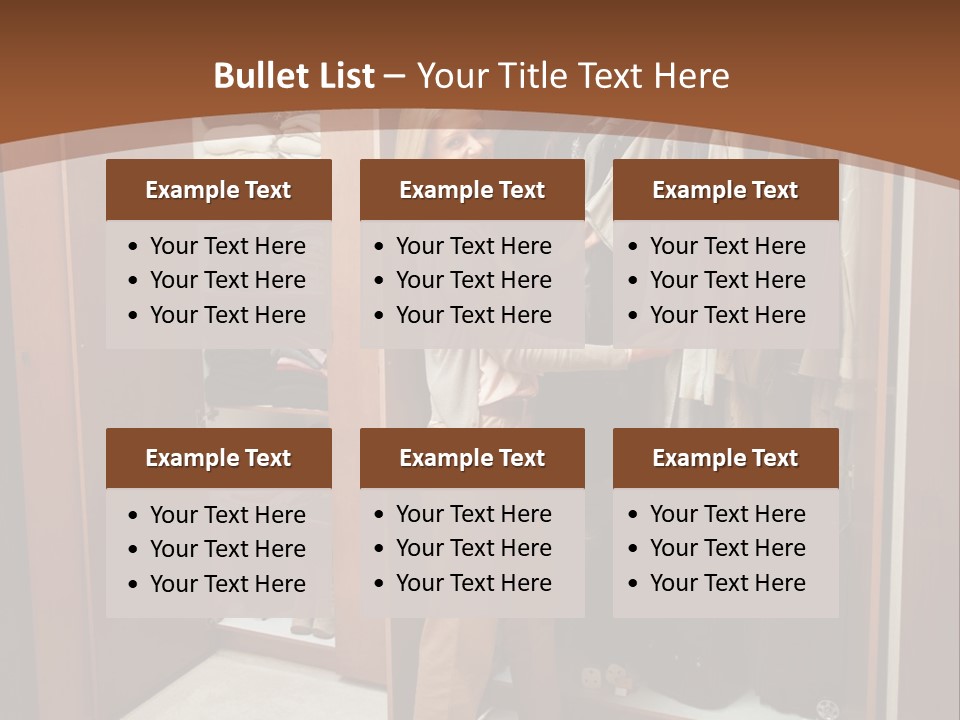 A Woman Standing In A Closet With A Suit Case PowerPoint Template