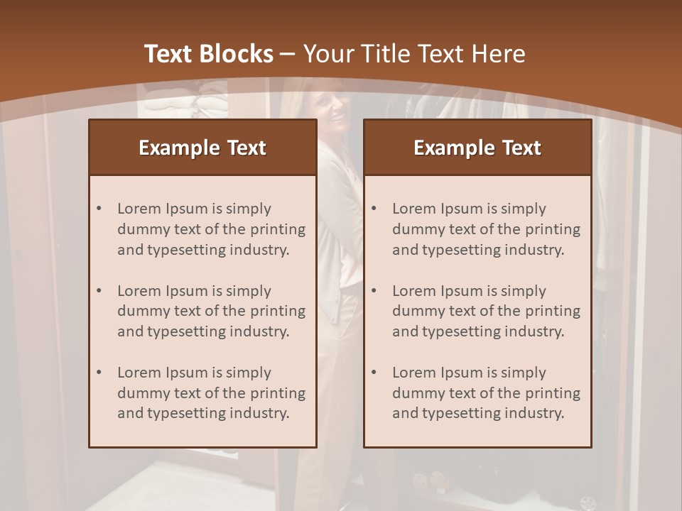 A Woman Standing In A Closet With A Suit Case PowerPoint Template