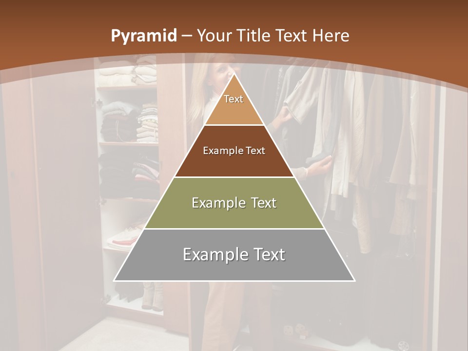 A Woman Standing In A Closet With A Suit Case PowerPoint Template