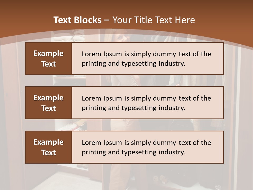 A Woman Standing In A Closet With A Suit Case PowerPoint Template