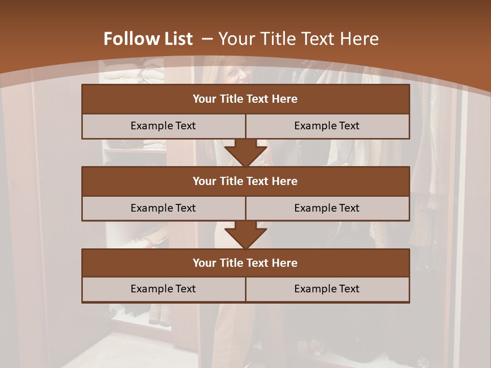 A Woman Standing In A Closet With A Suit Case PowerPoint Template