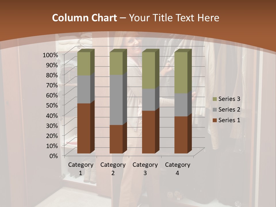 A Woman Standing In A Closet With A Suit Case PowerPoint Template