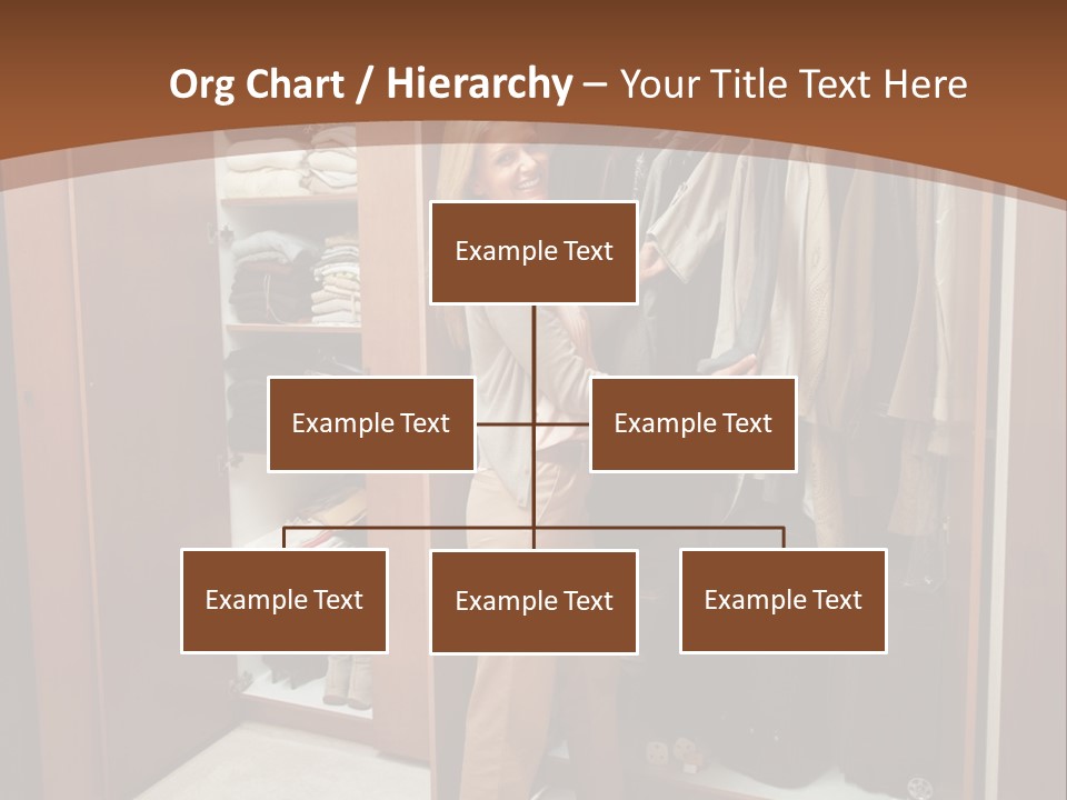 A Woman Standing In A Closet With A Suit Case PowerPoint Template