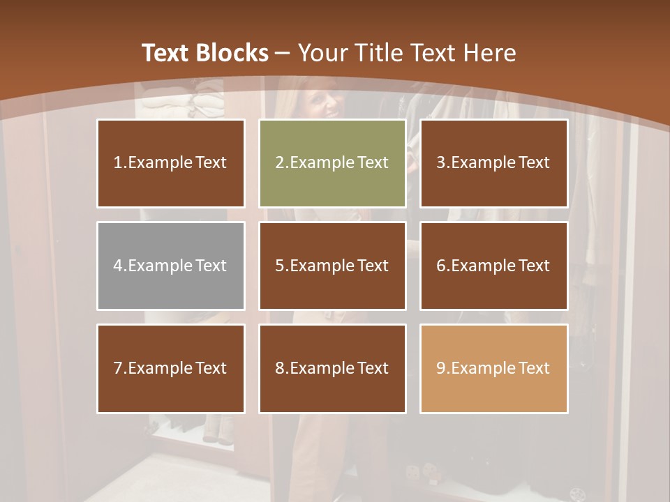 A Woman Standing In A Closet With A Suit Case PowerPoint Template