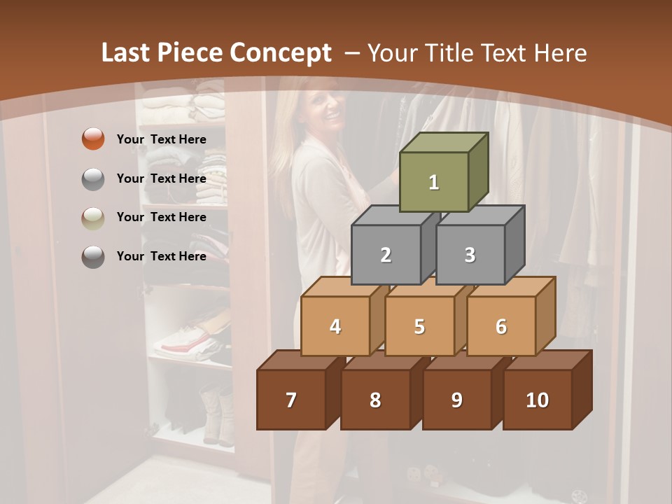 A Woman Standing In A Closet With A Suit Case PowerPoint Template