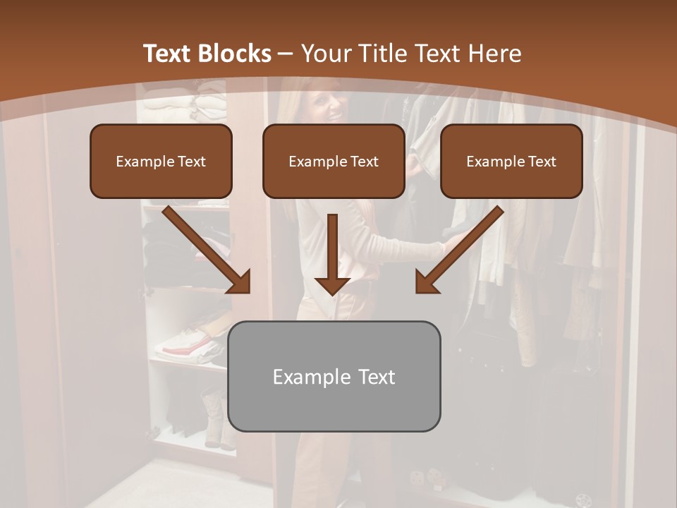 A Woman Standing In A Closet With A Suit Case PowerPoint Template