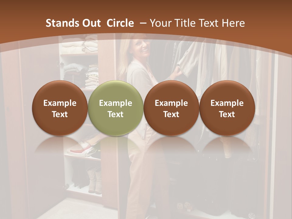 A Woman Standing In A Closet With A Suit Case PowerPoint Template