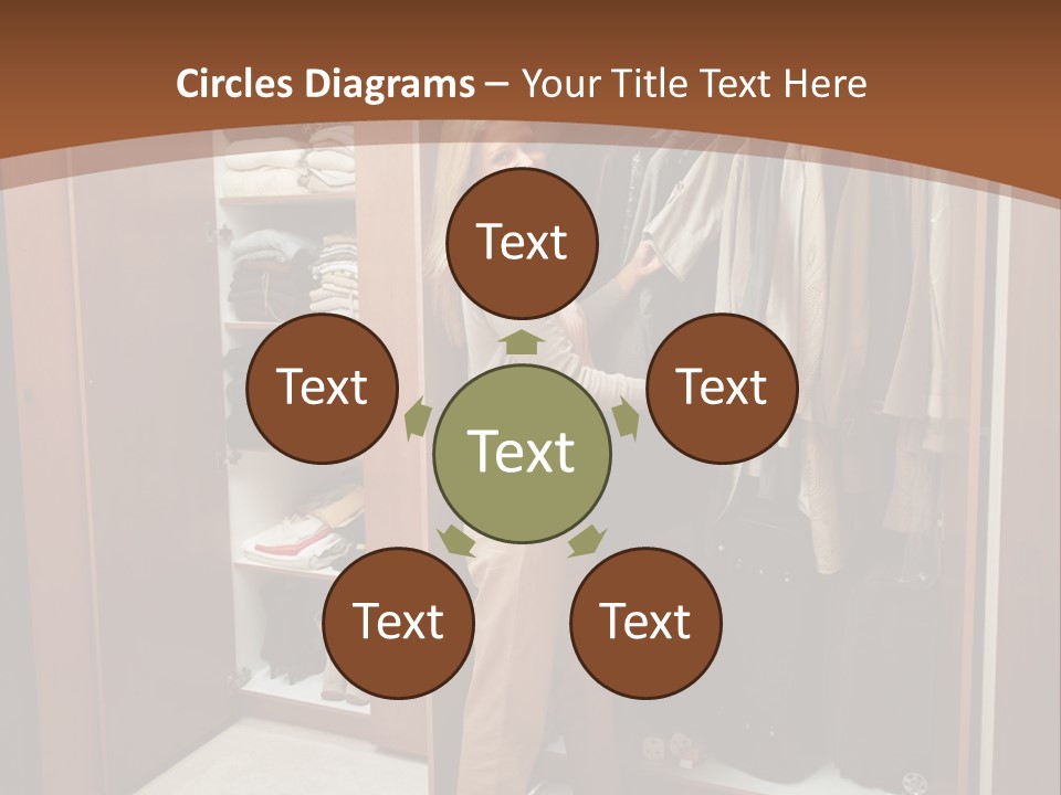 A Woman Standing In A Closet With A Suit Case PowerPoint Template