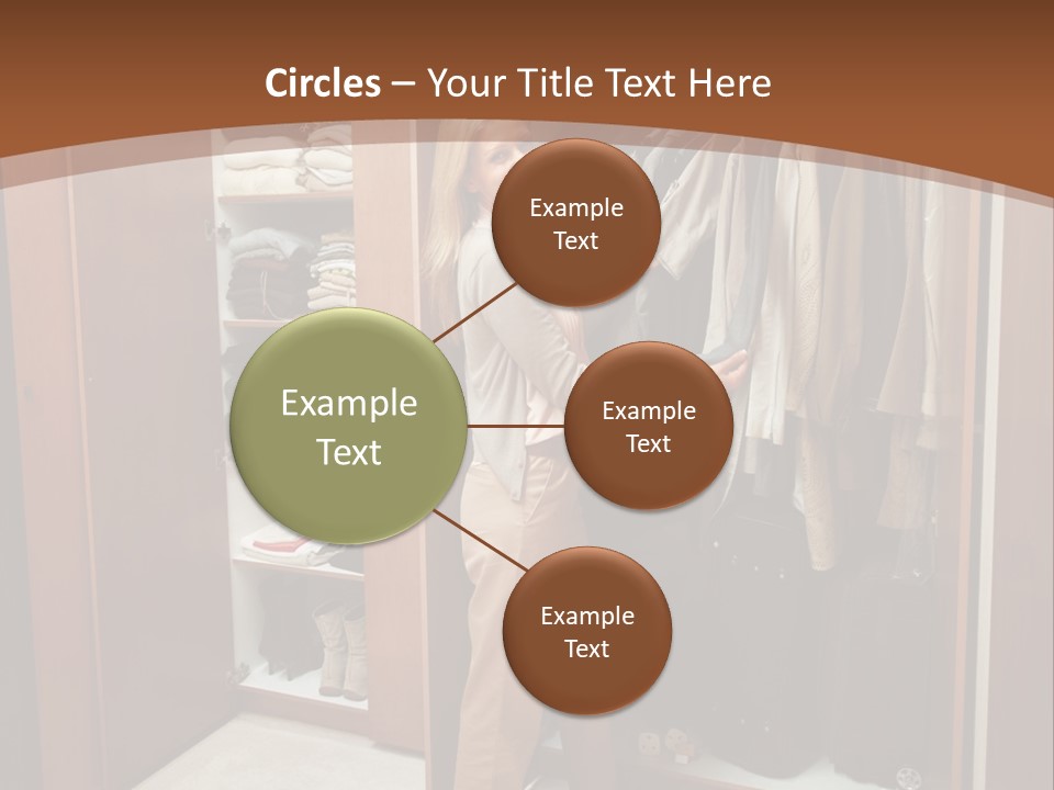 A Woman Standing In A Closet With A Suit Case PowerPoint Template