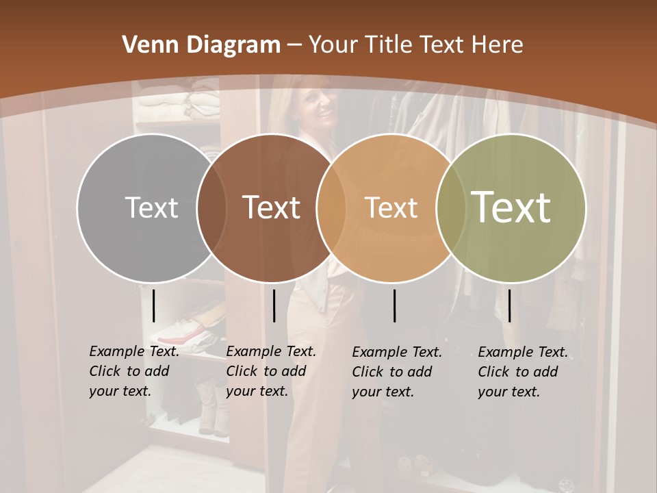 A Woman Standing In A Closet With A Suit Case PowerPoint Template