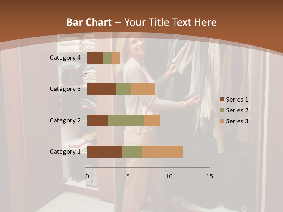 A Woman Standing In A Closet With A Suit Case PowerPoint Template