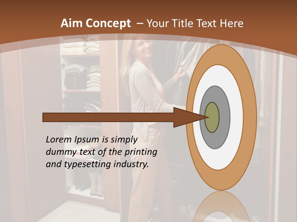 A Woman Standing In A Closet With A Suit Case PowerPoint Template