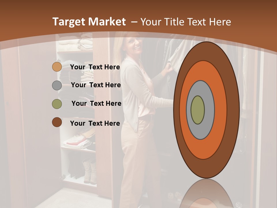 A Woman Standing In A Closet With A Suit Case PowerPoint Template