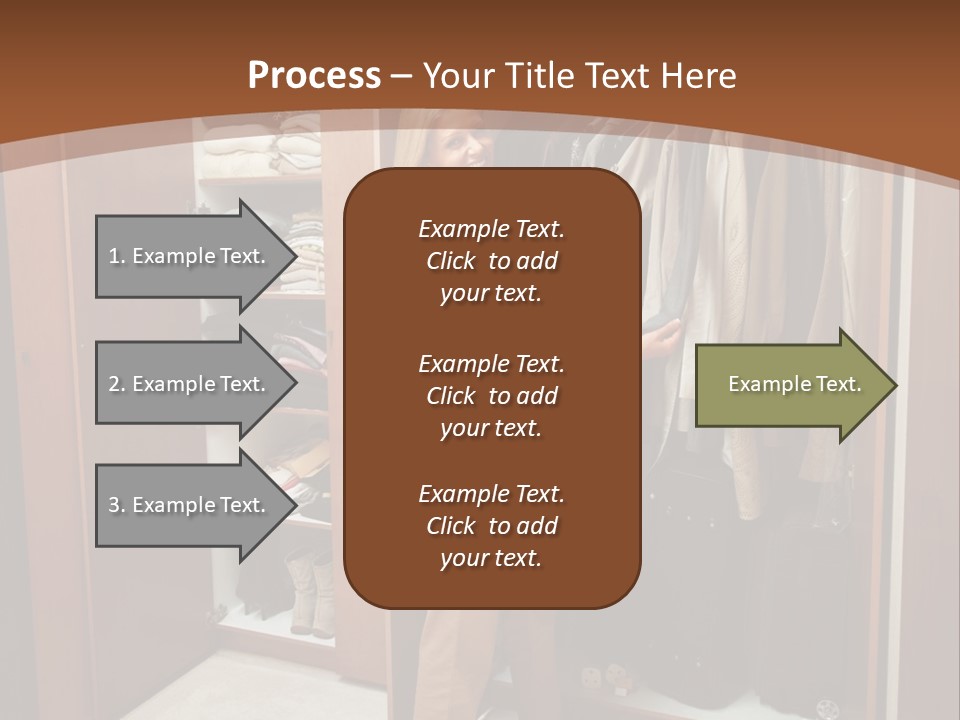 A Woman Standing In A Closet With A Suit Case PowerPoint Template