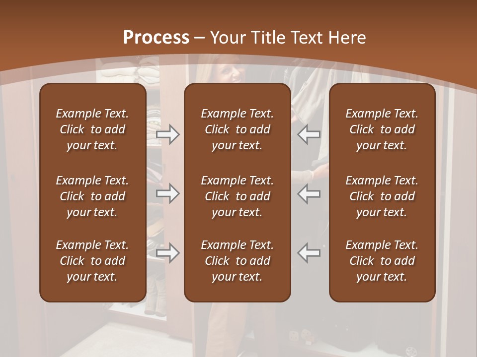 A Woman Standing In A Closet With A Suit Case PowerPoint Template
