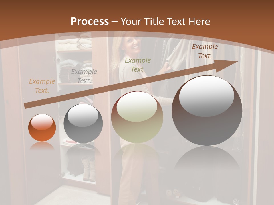 A Woman Standing In A Closet With A Suit Case PowerPoint Template