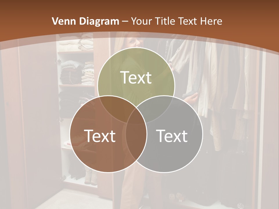 A Woman Standing In A Closet With A Suit Case PowerPoint Template