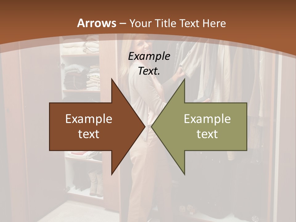 A Woman Standing In A Closet With A Suit Case PowerPoint Template