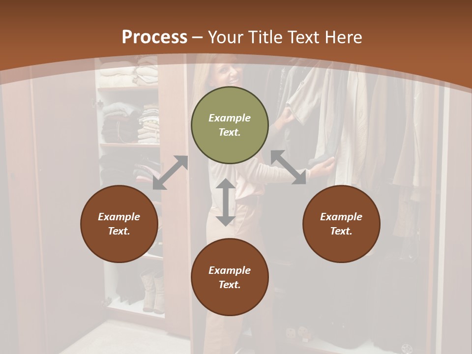 A Woman Standing In A Closet With A Suit Case PowerPoint Template