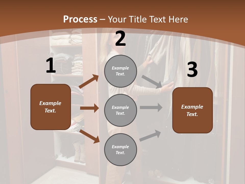 A Woman Standing In A Closet With A Suit Case PowerPoint Template