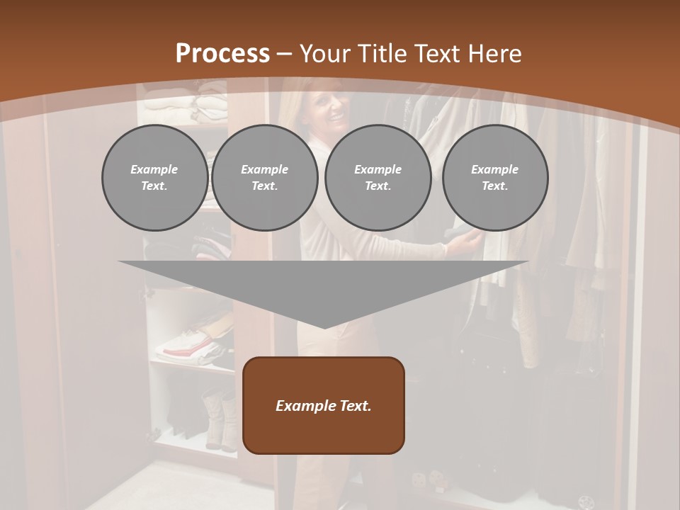 A Woman Standing In A Closet With A Suit Case PowerPoint Template