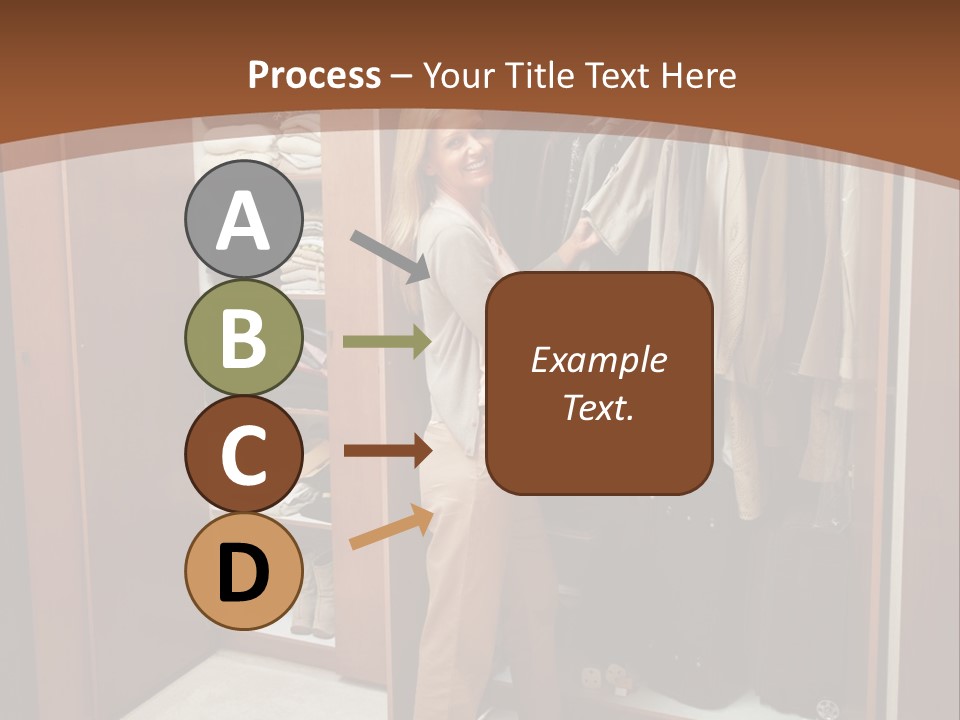 A Woman Standing In A Closet With A Suit Case PowerPoint Template