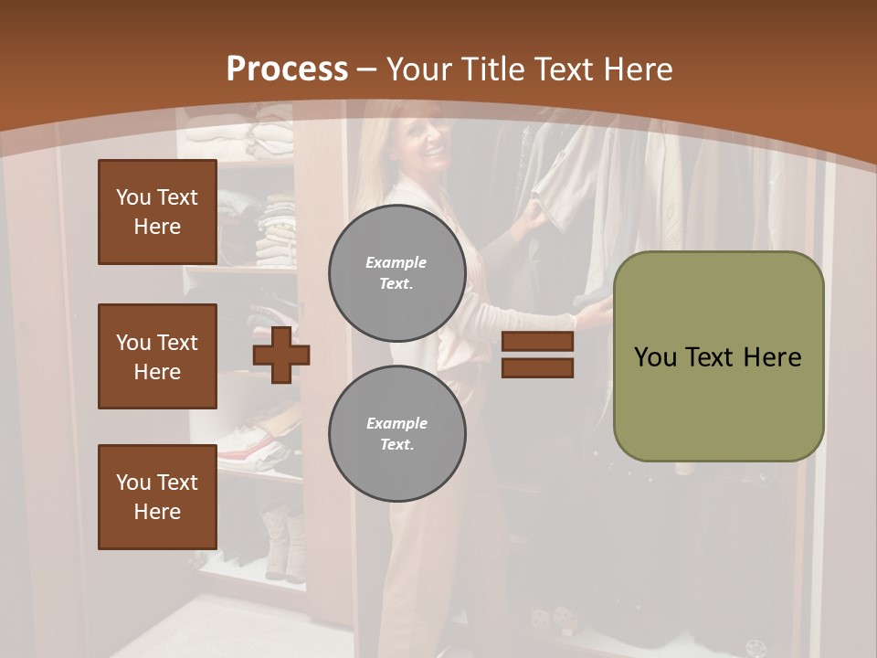 A Woman Standing In A Closet With A Suit Case PowerPoint Template