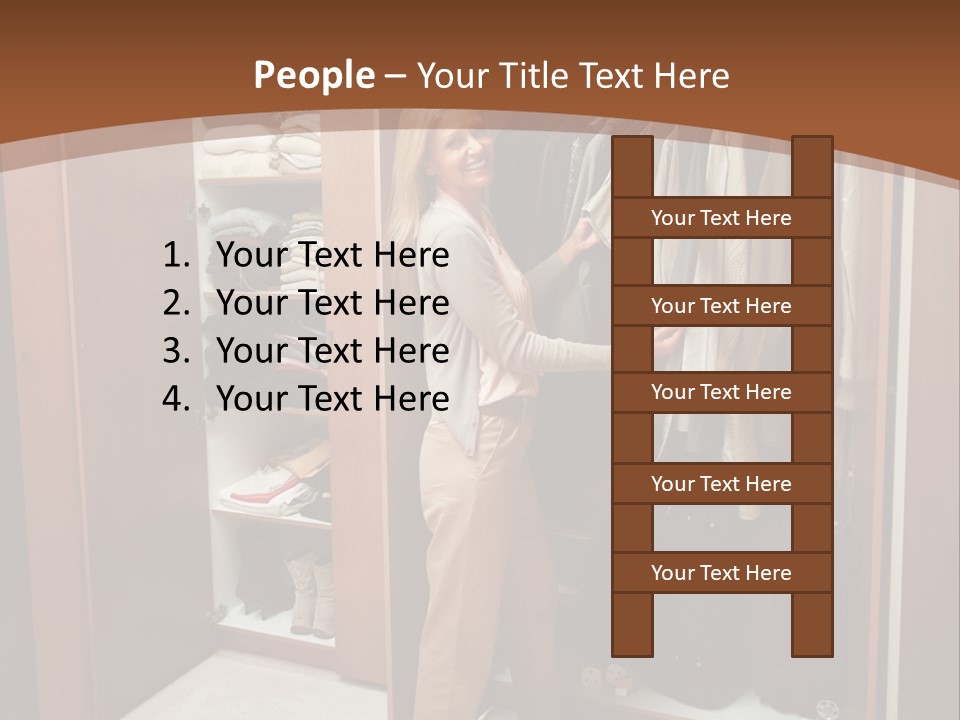 A Woman Standing In A Closet With A Suit Case PowerPoint Template