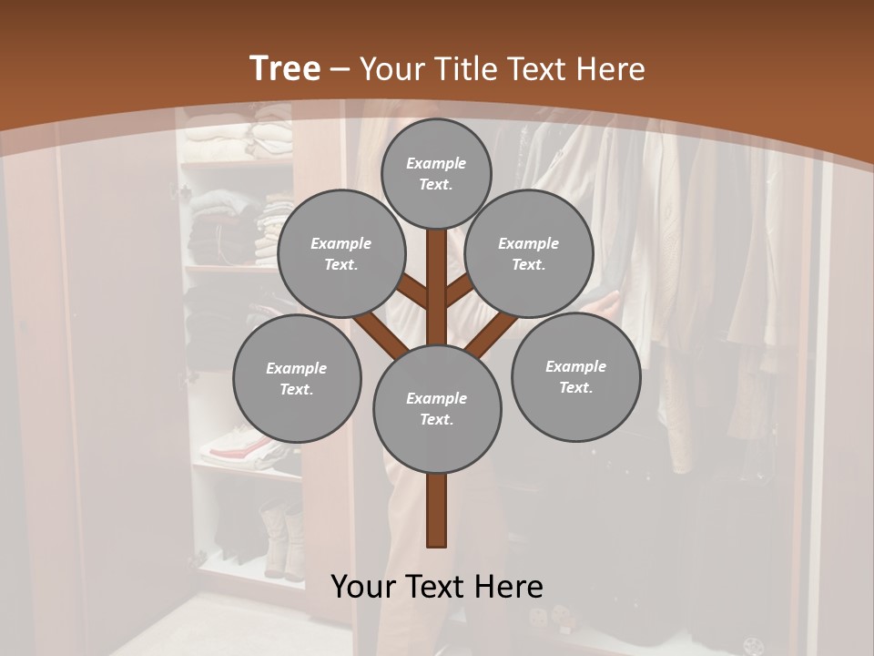 A Woman Standing In A Closet With A Suit Case PowerPoint Template