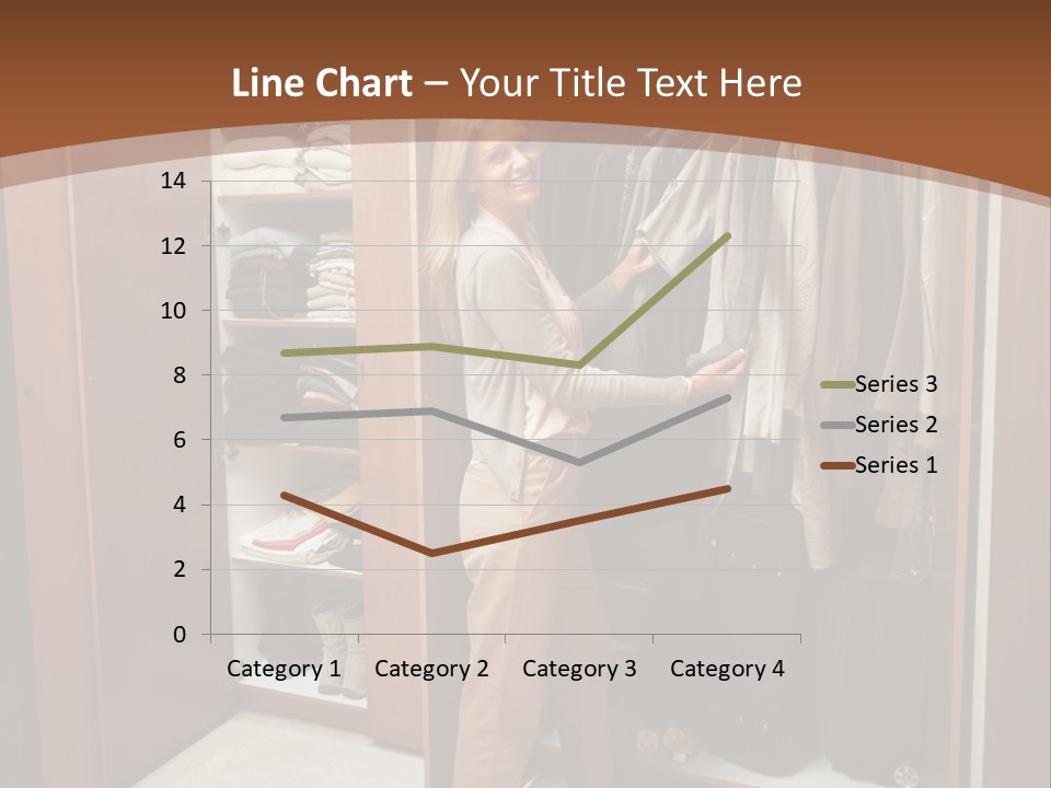A Woman Standing In A Closet With A Suit Case PowerPoint Template