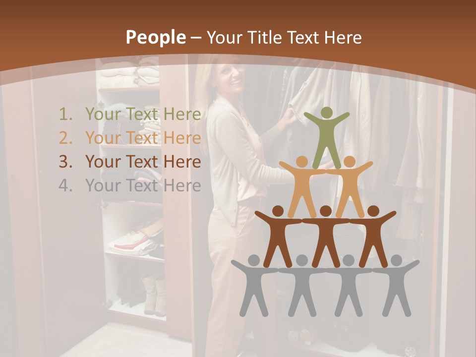 A Woman Standing In A Closet With A Suit Case PowerPoint Template