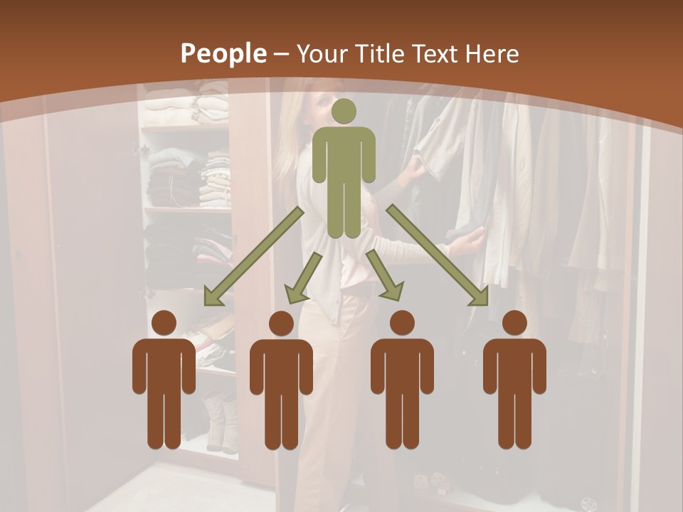 A Woman Standing In A Closet With A Suit Case PowerPoint Template