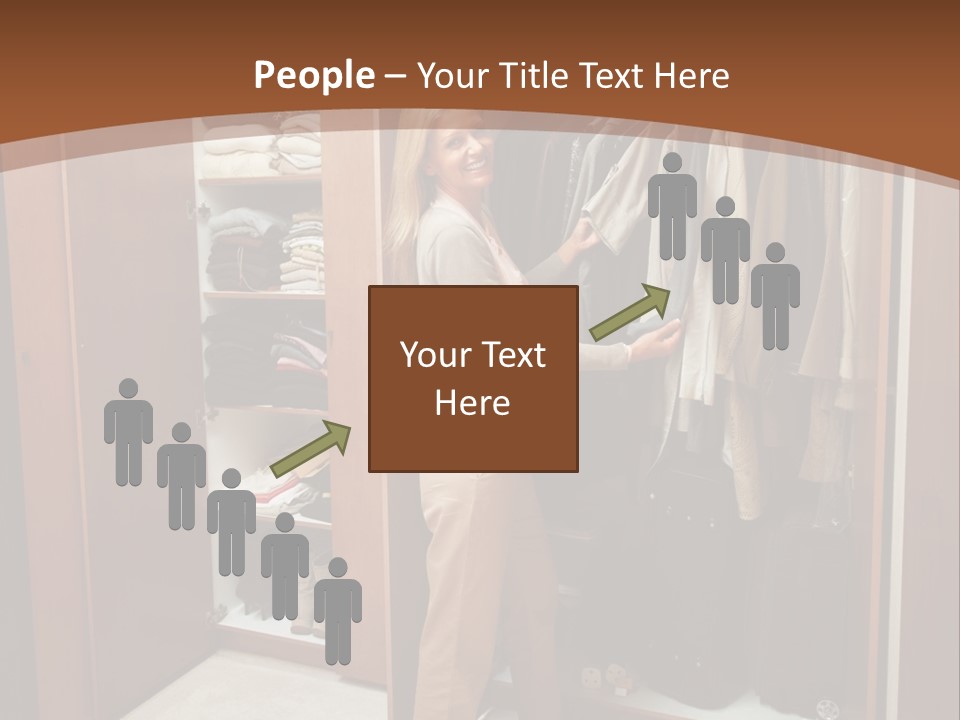 A Woman Standing In A Closet With A Suit Case PowerPoint Template