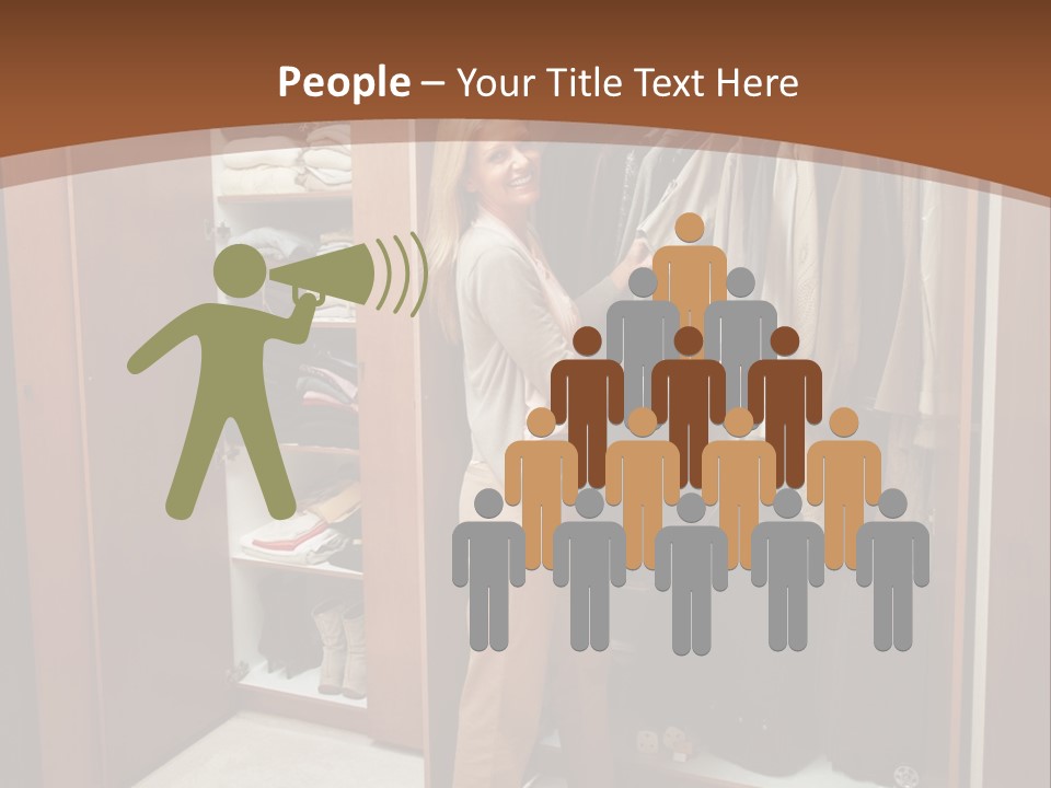 A Woman Standing In A Closet With A Suit Case PowerPoint Template