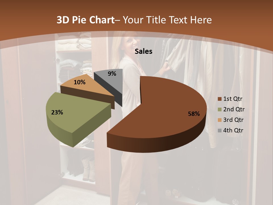 A Woman Standing In A Closet With A Suit Case PowerPoint Template