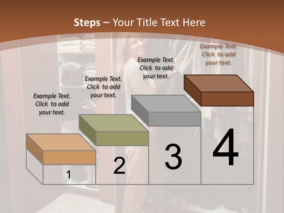 A Woman Standing In A Closet With A Suit Case PowerPoint Template
